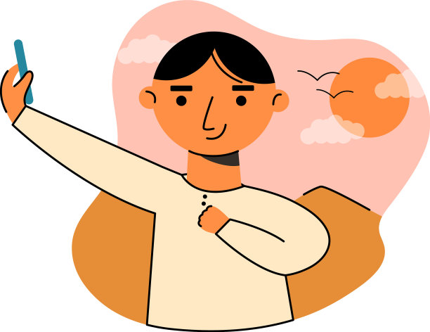 男子在日落期间自拍图片下载