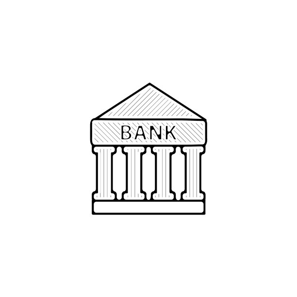 银行建筑细线图标银行手绘薄图片下载