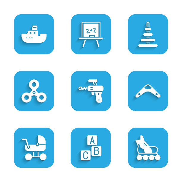 Set ray gun ABC blocks旱冰鞋boomerang图片下载