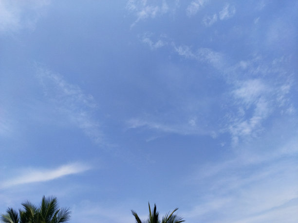 午后天空中可见艺术卷云图片下载