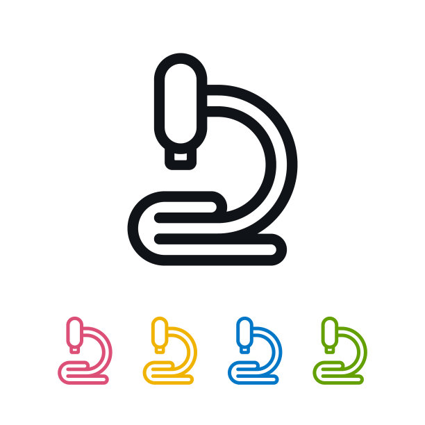 轮廓几何显微镜图标集图片下载