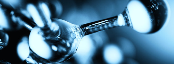 单色蓝色背景的分子图片下载