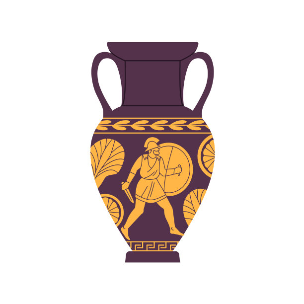 古罗马双耳罐，古罗马古董花瓶图片下载