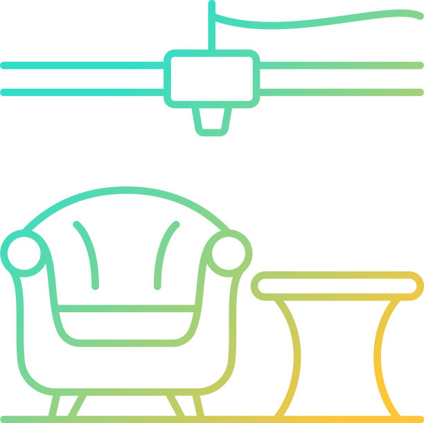 3d打印家具设计梯度线性图标图片下载