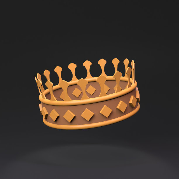 黑色背景上的皇冠。3 d渲染插图。图片下载