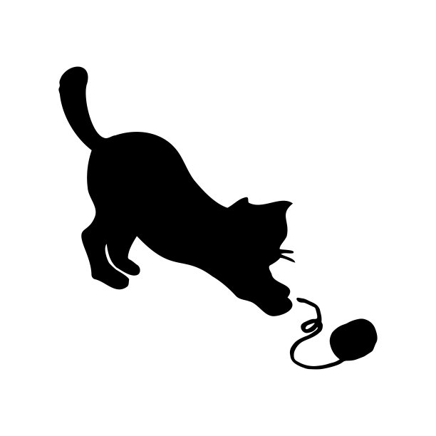 黑猫的轮廓孤立在白色图片下载