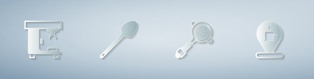 设置咖啡机茶匙滤纸架和图片下载