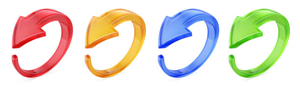 旋转圆形3d箭头图标。循环网页回收进度概念- 3d渲染图片下载