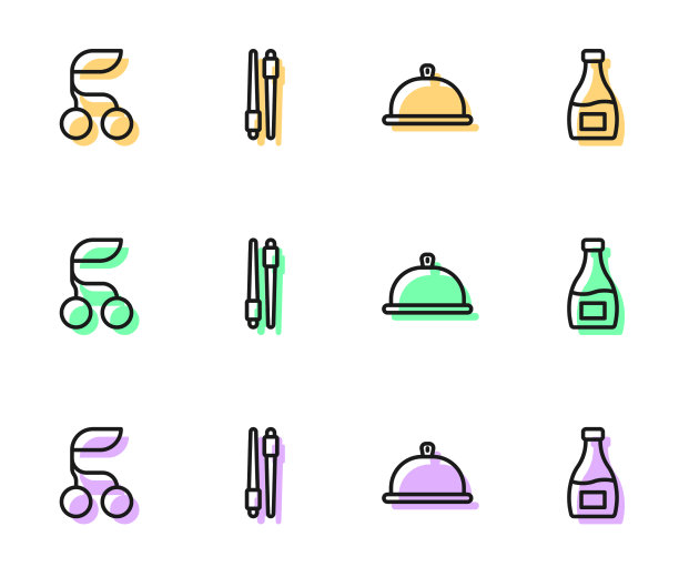 设置线覆盖食物托盘新鲜浆果图片下载
