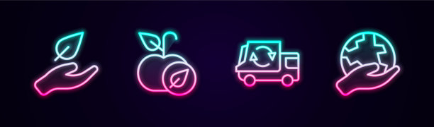 把线叶放在手里的苹果垃圾车和图片下载