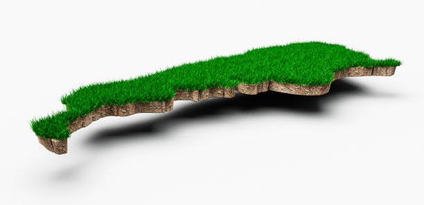 阿根廷地图土壤土地地质横截面绿草三维插图图片下载