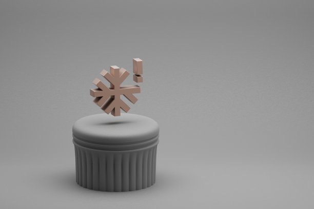 美丽的抽象插图严寒的符号图标在一个柱和美妙的背景。3 d渲染插图。背景图案设计。图片下载