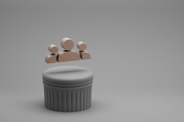 美丽的抽象插图组符号图标在一栏和美妙的背景。3 d渲染插图。背景图案设计。图片下载