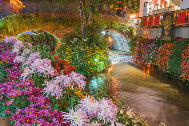 中国云南省丽江古镇的古建筑、街景和旅游风景图片下载