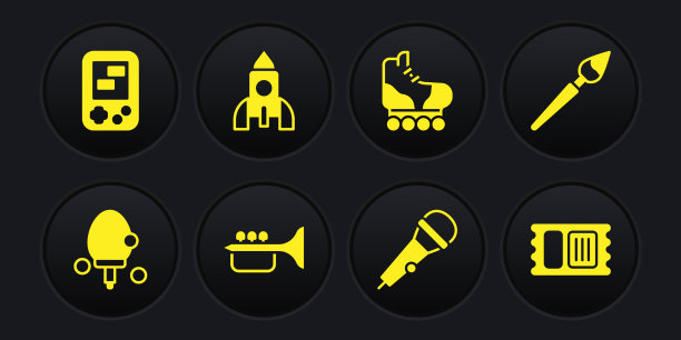 设置球拍油漆刷喇叭麦克风图片下载