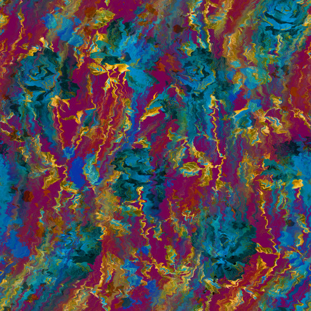 无缝垃圾碎花扭曲图案。在脏的酸洗质地上退化的花蕾。现代植物背景。模糊变形玫瑰印花。图片下载