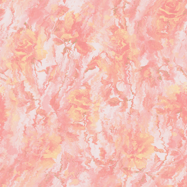 无缝垃圾碎花扭曲图案。脏的酸洗纹理上退化的花轮廓。现代植物背景。模糊变形玫瑰印花。图片下载