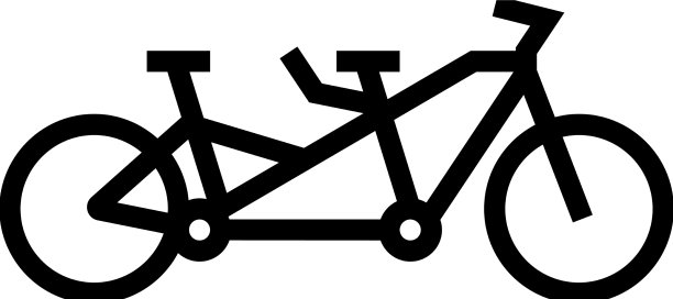 双人自行车自行车对夫妇线图标图片下载