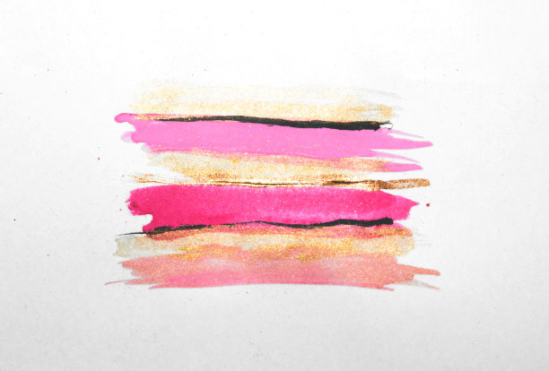 抽象的金色，粉色和黑色水彩条纹在复古的颜色图片下载
