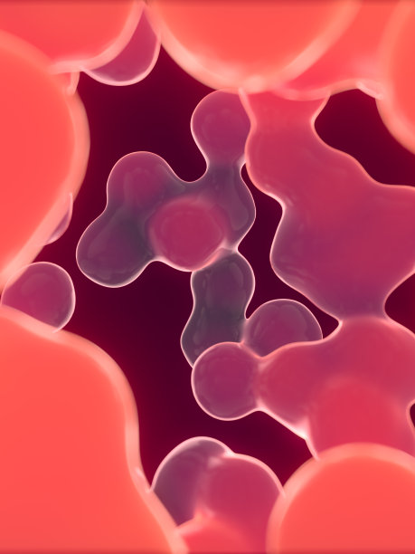 浮动的氖液体滴。抽象的波浪的背景。三维渲染数字插图图片下载