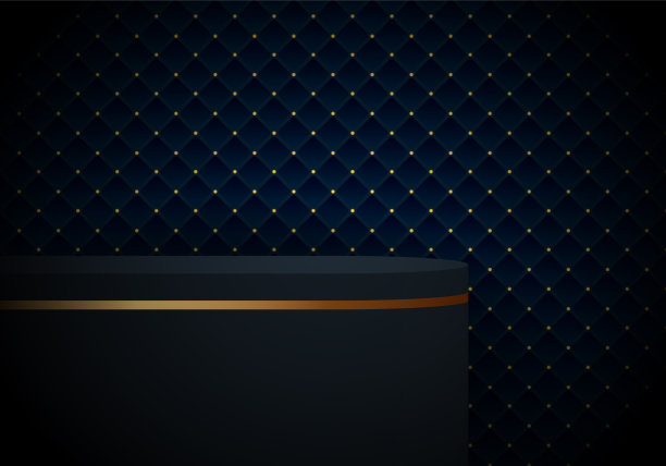 3d逼真的白色和金色柱体图片下载