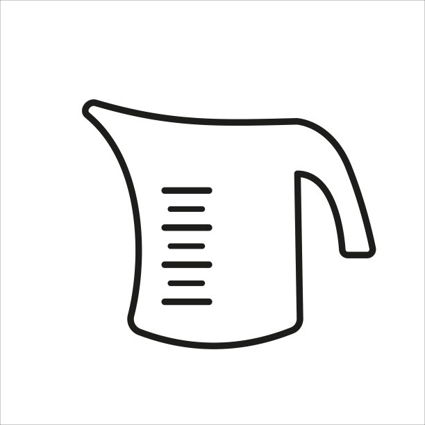 白色背景上的量杯轮廓图片下载