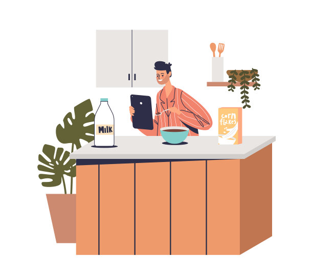 人们使用数字平板电脑上网和图片下载