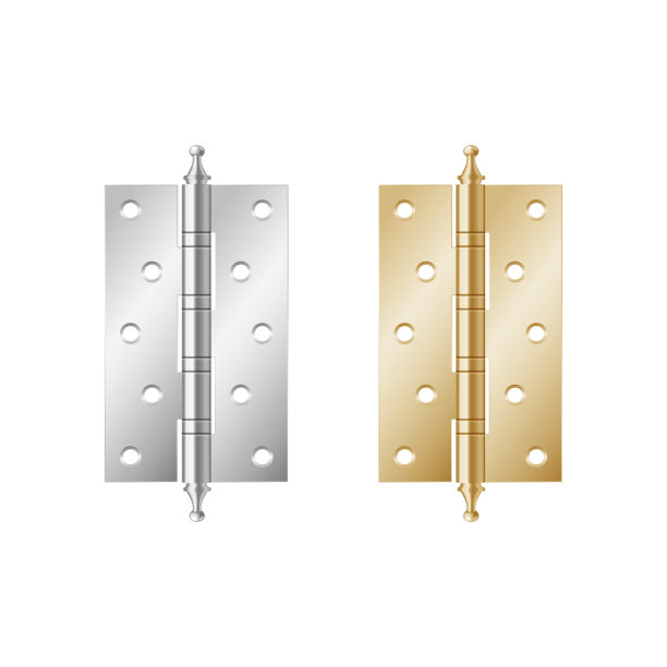 门、金属、铁器的金银铰链图片下载