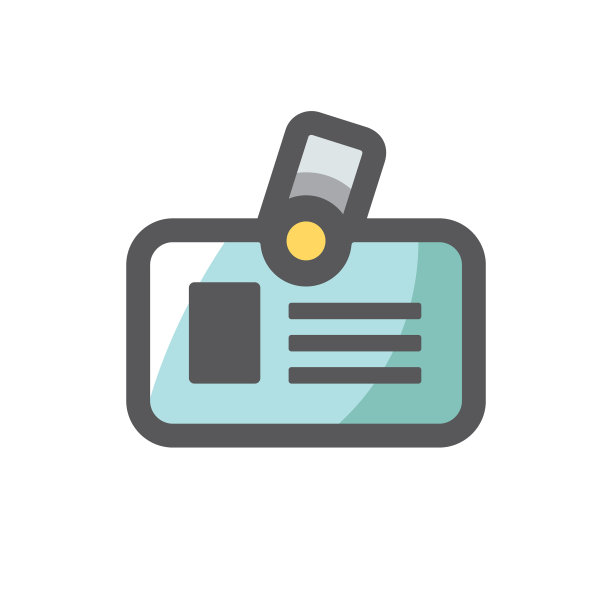 身份证徽章图标卡通图片下载