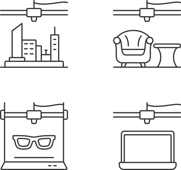 三维对象产生线性图标图片下载