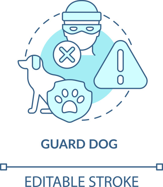 警卫犬蓝色概念图标图片下载