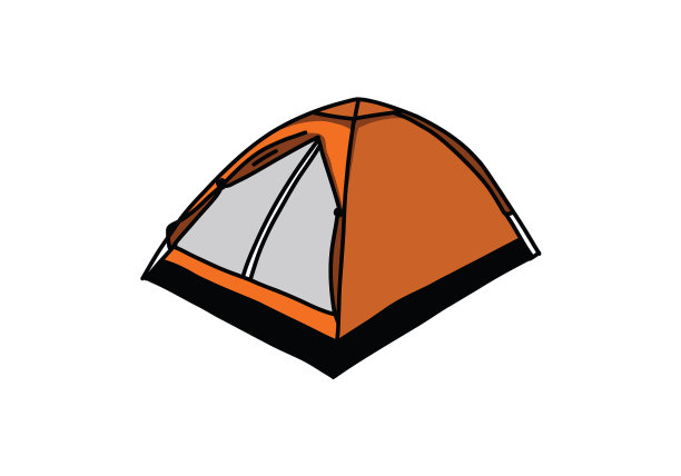 橙色的露营帐篷图片下载