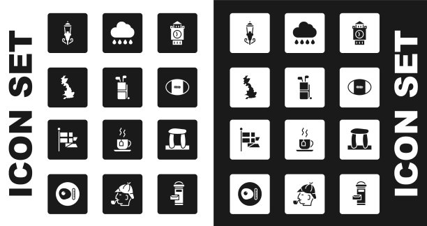 设置大本钟塔高尔夫球袋与俱乐部英格兰图片下载