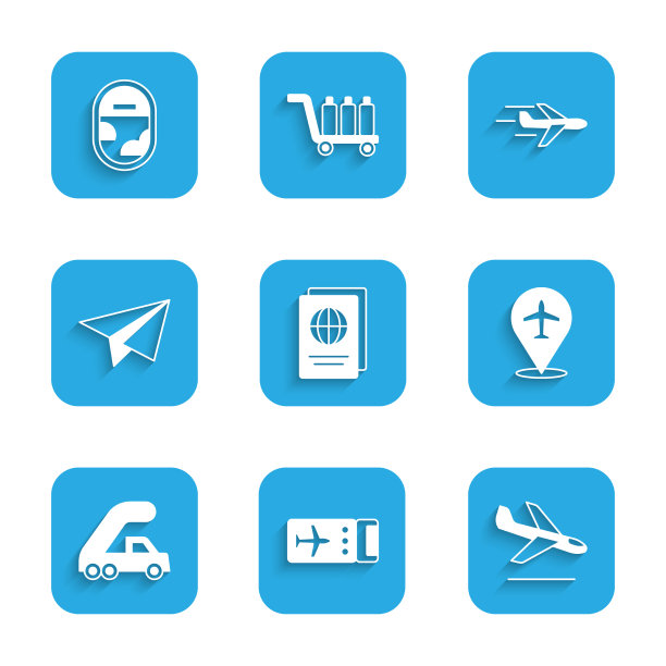 设置护照，机票，飞机着陆图片下载