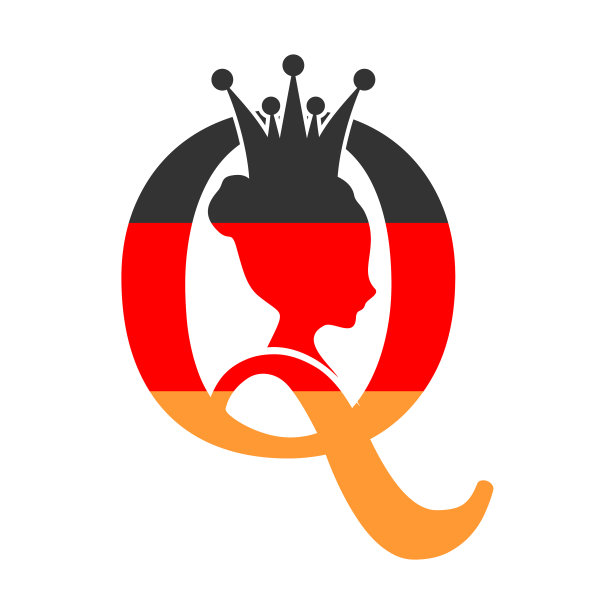 带有德国国旗的中世纪女王侧面像图片下载