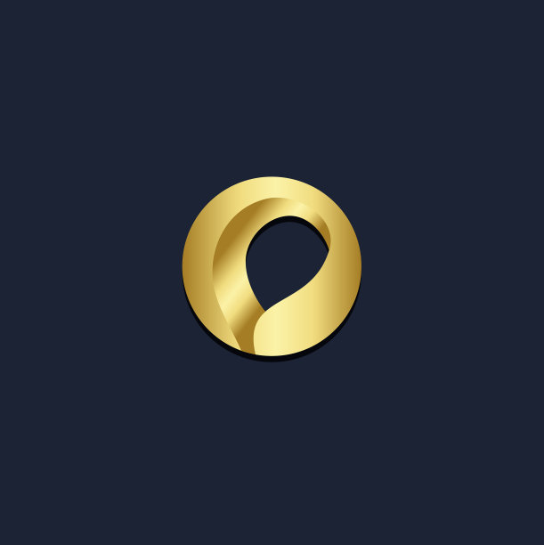 圆形抽象金色标志图片下载