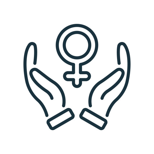 保护女性线图标张开手心图片下载