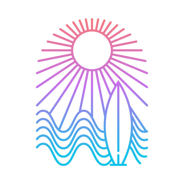 夏天的时候在海滩上冲浪图片下载