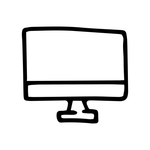 显示器屏幕线条涂鸦简约图标图片下载