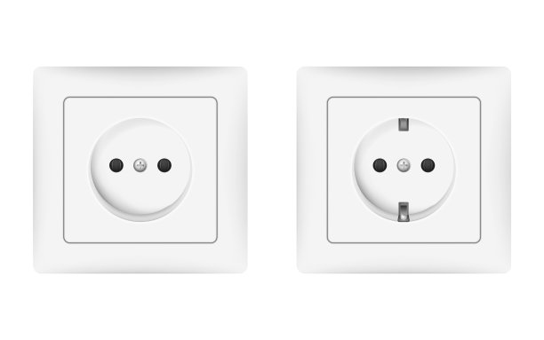 欧式白色塑料电源插座图片下载