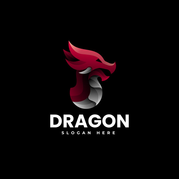 标志龙渐变多彩的风格图片下载