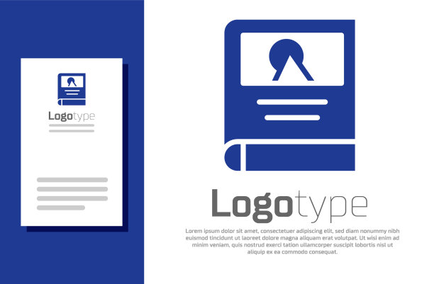 蓝色相册画廊图标孤立的白色图片下载