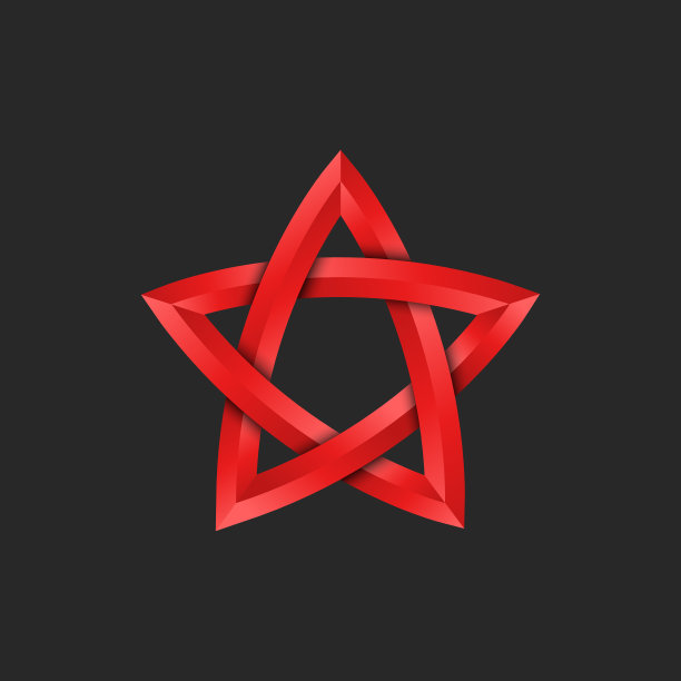 红星标志三维形状的五角星图片下载