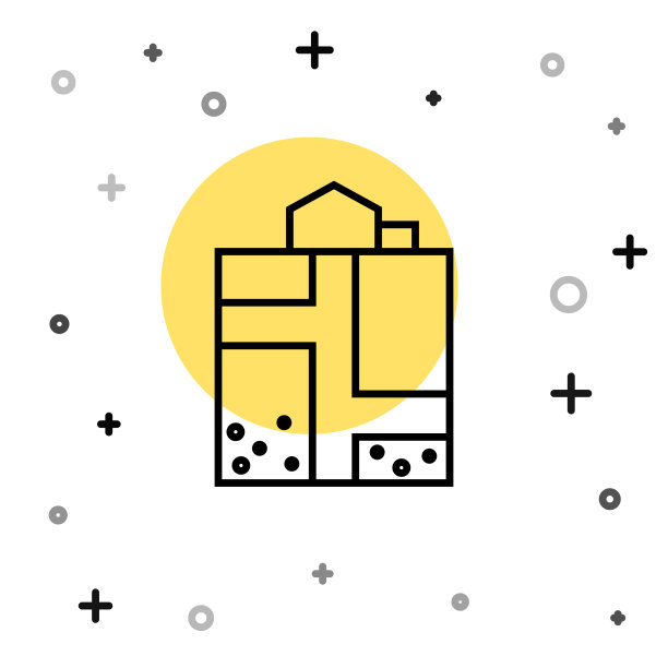 黑线矿井入口图标孤立在白色上图片下载