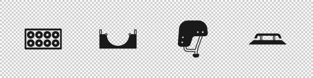 设置滑板车轮停放头盔和楼梯图片下载