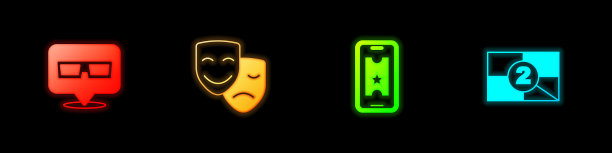 设置3d电影眼镜喜剧和悲剧面具图片下载