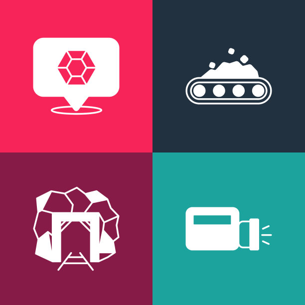 设置波普艺术手电筒矿井入口传送带图片下载