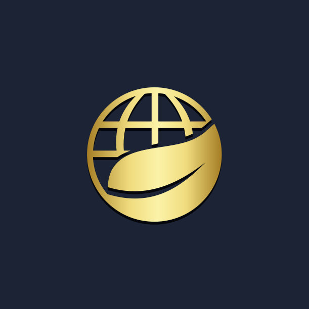 全球生态叶金色标志图片下载