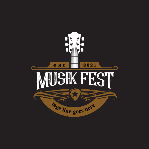 乡村吉他音乐西方复古复古的标志图片下载