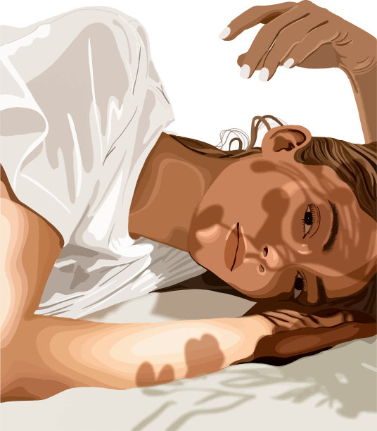 阴影落在女孩的时尚背景上图片下载